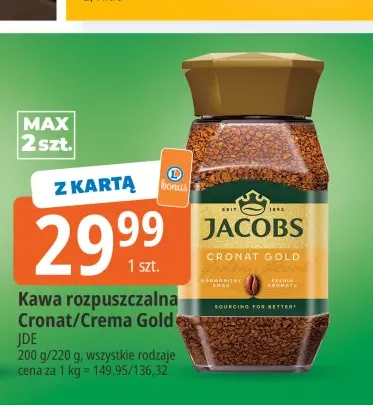 Kawa rozpuszczalna Jacobs Cronat Gold +1 wariant