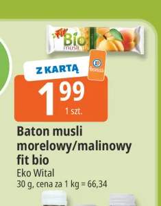 Baton musli morelowy fit bio Eko Wital +1 wariant