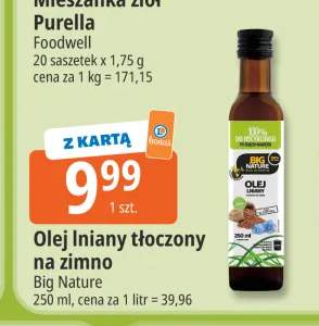 Olej lniany tłoczony na zimno Big Nature