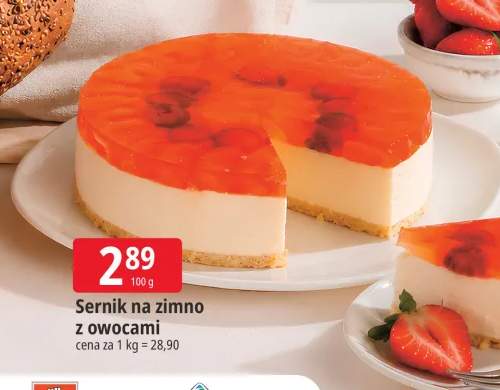 Sernik na zimno z owocami