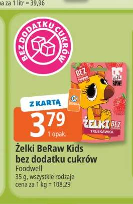 Żelki BeRaw Kids truskawka bez dodatku cukrów