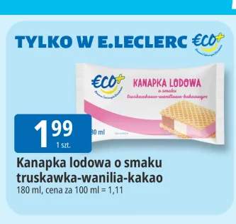 Kanapka lodowa o smaku truskawkowo-waniliowo-kakaowym ECO+