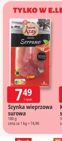 Szynka wieprzowa surowa Saint Azay