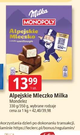 Alpejskie Mleczko Milka o smaku waniliowym