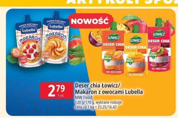 Makaron z owocami truskawkami Lubella +4 warianty