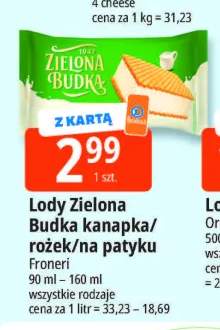 Lody rożek Zielona Budka +2 warianty