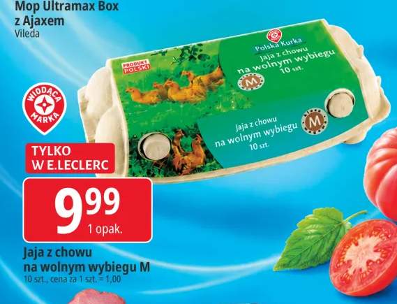 Jaja z chowu na wolnym wybiegu klasa M Polska Kurka