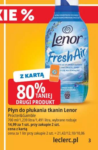 Płyn do płukania tkanin Lenor Fresh Air Fresh Wind 700 ml