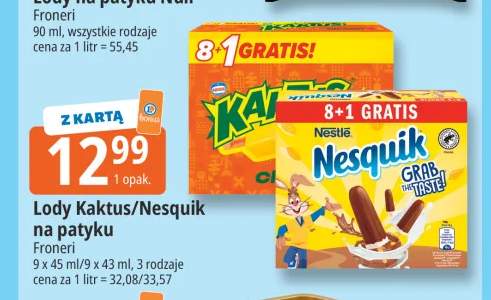 Lody Kaktus na patyku 9-pak +1 wariant