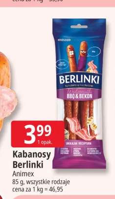Kabanosy Berlinki BBQ & Bekon Animex
