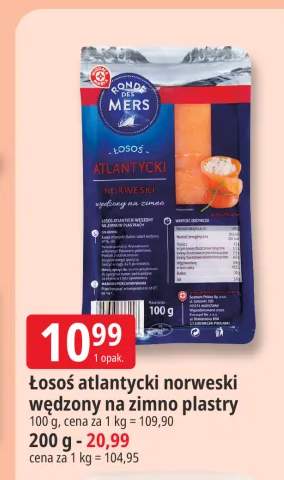Łosoś atlantycki norweski wędzony na zimno plastry Ronde des Mers 100 g