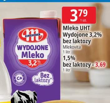 Mleko UHT Wydojone 3,2% bez laktozy Mlekovita +1 wariant