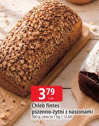 Chleb fintes pszenno-żytni z nasionami