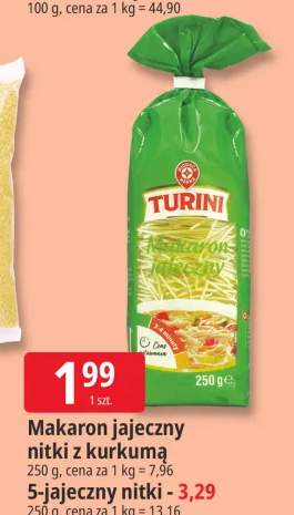Makaron jajeczny nitki z kurkumą Turini +1 wariant