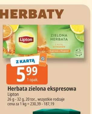 Herbata zielona ekspresowa Lipton