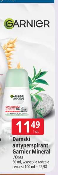 Damski antyperspirant w kulce Garnier Mineral Magnesium Ultra Dry
