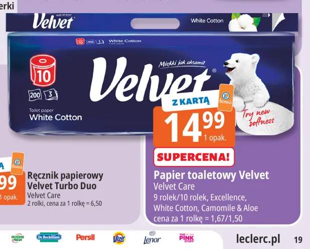 Papier toaletowy Velvet White Cotton +1 wariant