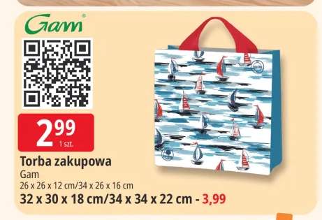 Torba zakupowa Gam 26x26x12 cm / 34x26x16 cm +1 wariant