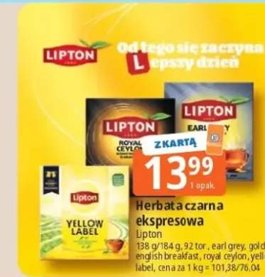 Herbata czarna ekspresowa Lipton Earl Grey +4 warianty