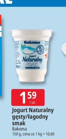 Jogurt naturalny gęsty Bakoma +1 wariant