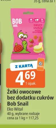 Żelki owocowe bez dodatku cukrów Bob Snail Eko Wital