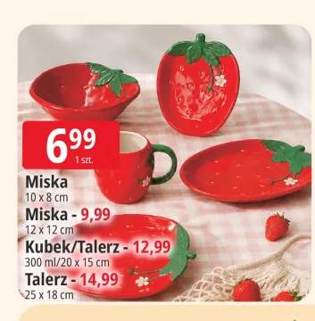 Miska truskawka 10x8 cm +2 warianty
