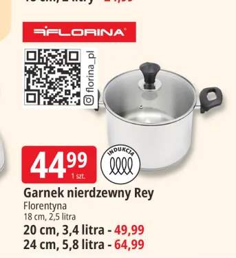Garnek nierdzewny Rey Florentyna 24 cm 5,8 l +1 wariant