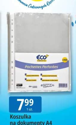 Koszulka na dokumenty A4 Eco+ 100-pak