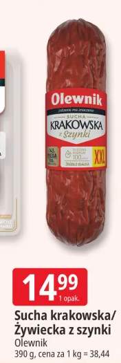 Kiełbasa sucha krakowska z szynki Olewnik +1 wariant