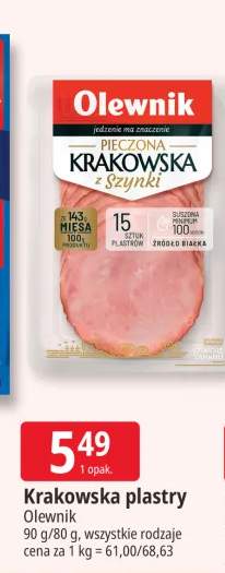 Kiełbasa krakowska pieczona w plastrach Olewnik