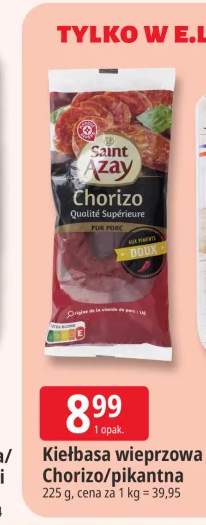 Kiełbasa wieprzowa Chorizo łagodna Saint Azay +1 wariant