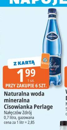 Woda mineralna gazowana Naturalna woda Cisowianka Perlage