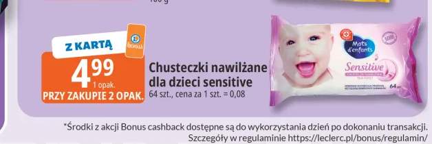 Chusteczki nawilżane dla dzieci Mots d'enfants Sensitive