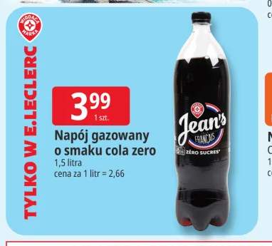 Napój gazowany o smaku cola zero Jean's