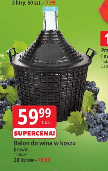 Balon do wina w koszu Browin 10 l
