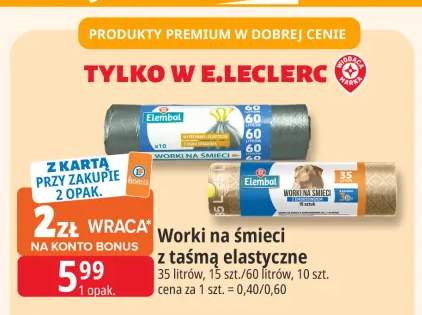 Worki na śmieci z taśmą elastyczne Elembal 35 l 15-pak +1 wariant