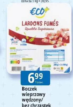 Boczek wieprzowy wędzony bez chrząstek 2-pak Eco+