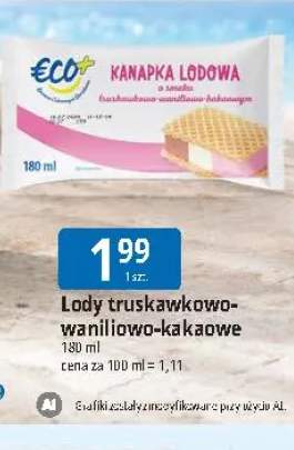 Lody truskawkowo-waniliowo-kakaowe Eco+