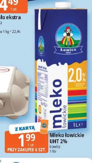 Mleko UHT łowickie Łowicz 2%