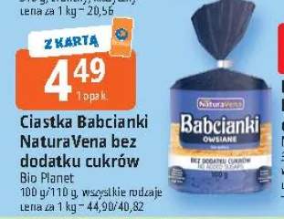 Ciastka Babcianki NaturaVena bez dodatku cukrów