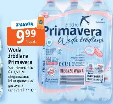 Woda źródlana niegazowana Primavera 6-pak 1,5 l +2 warianty