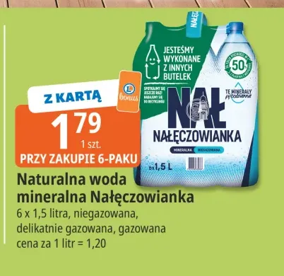 Woda mineralna niegazowana Naturalna woda Nałęczowianka +2 warianty