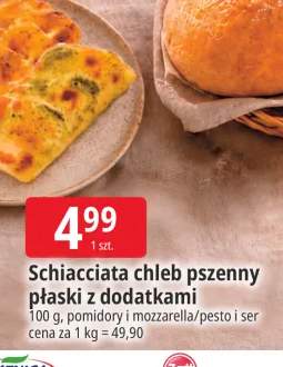 Schiacciata chleb pszenny płaski z pomidorami i mozzarellą +1 wariant