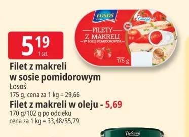 Filet z makreli w sosie pomidorowym Łosoś +1 wariant