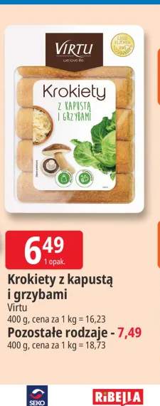 Krokiety z kapustą i grzybami Virtu +1 wariant