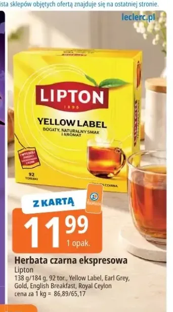 Herbata czarna ekspresowa Lipton Earl Grey +4 warianty