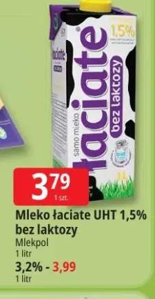 Mleko UHT Łaciate bez laktozy Mlekpol 1,5% +1 wariant