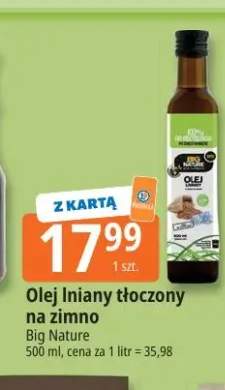 Olej lniany tłoczony na zimno Big Nature