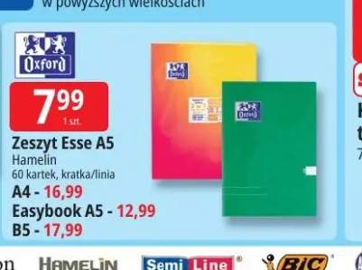 Zeszyt Esse A5 w kratkę 60 kartek Oxford +4 warianty
