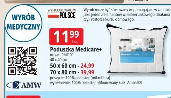 Poduszka Medicare+ AMW 40x40 cm +2 warianty